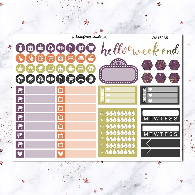 7pcs Retro Halloween theme Weekly list label Decorative Sticker DIY Stationery sticker Scrapbooking album Stickers