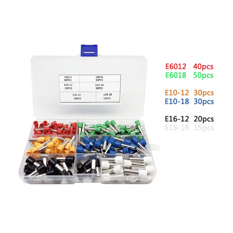1 box electric wire and cable wiring crimp terminals connector cold pressed pre-insulated sleeve tube terminal box set: Combination 3