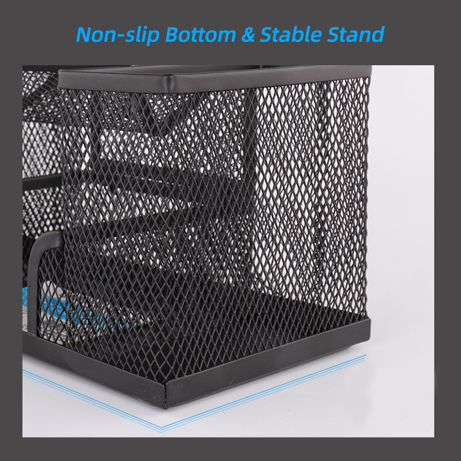 KW-triO Mesh Desk Organizer Office Supplies Pencil Holder and Storage Baskets for Desktop Organizer Ruler Container Modern Home