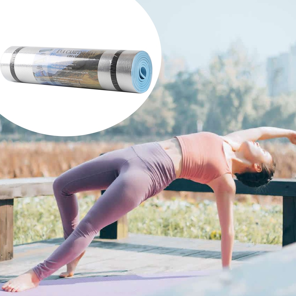 Yoga Mat Soft Gym Moisture Proof Universal Easy Clean Outdoor Non Slip Pilates Aluminum Film Sports Fitness Portable
