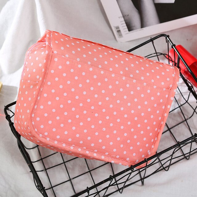 Bolsa de cosméticos Portátil Bolsa de cosméticos de belleza de viaje colgante impermeable bolso de almacenamiento personal grande bolso de higiene: OrangeDian