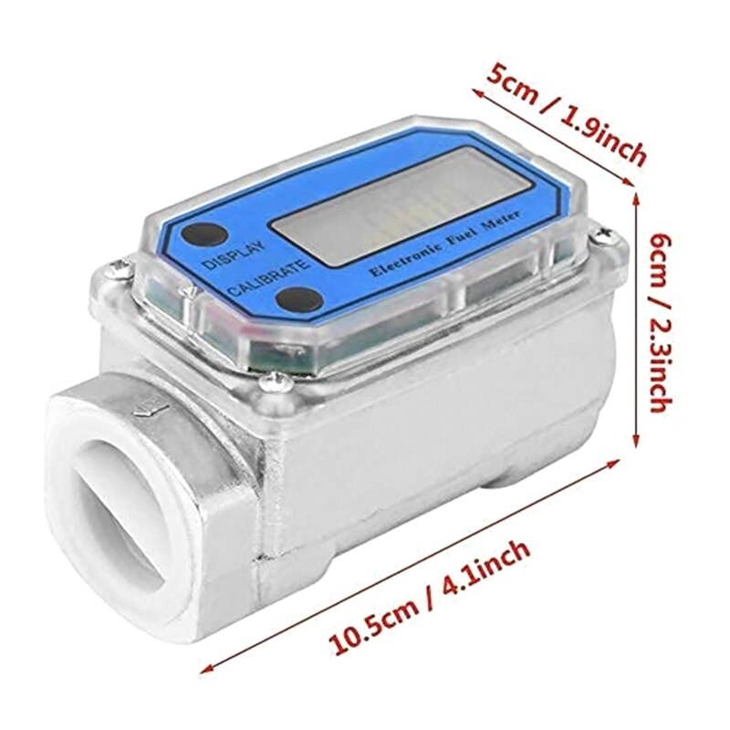 LCD Digital Display Flowmeter 1-inch Digital Turbine Flow Meter Gas Oil Fuel Flowmeter for Gasoline Die sel Kerosene
