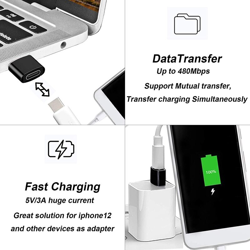 Usb 3.0 Naar Usb C 3.1 Adapter Mini Hi-Speed Usb Type C Vrouwelijke Naar Usb Type A Male snel Opladen Data Sync Otg Adapter Converter