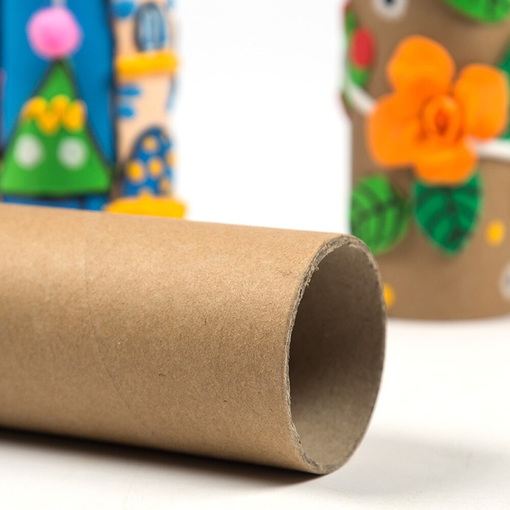 30PCS Craft Rolls Fun Cardboard Tubes for DIY Art and Craft Children Drawing (Wood Color)