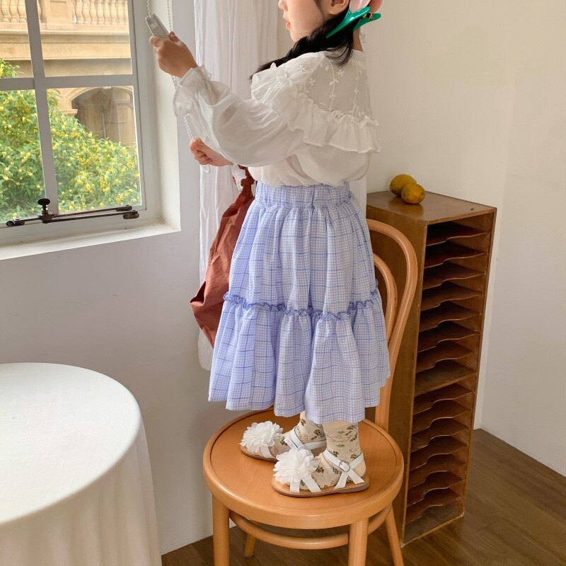 Primavera autunno bambine principessa Casual gonna blu 2-7 anni neonata moda Tutu gonne 2022 bambini bambini vestiti coreani