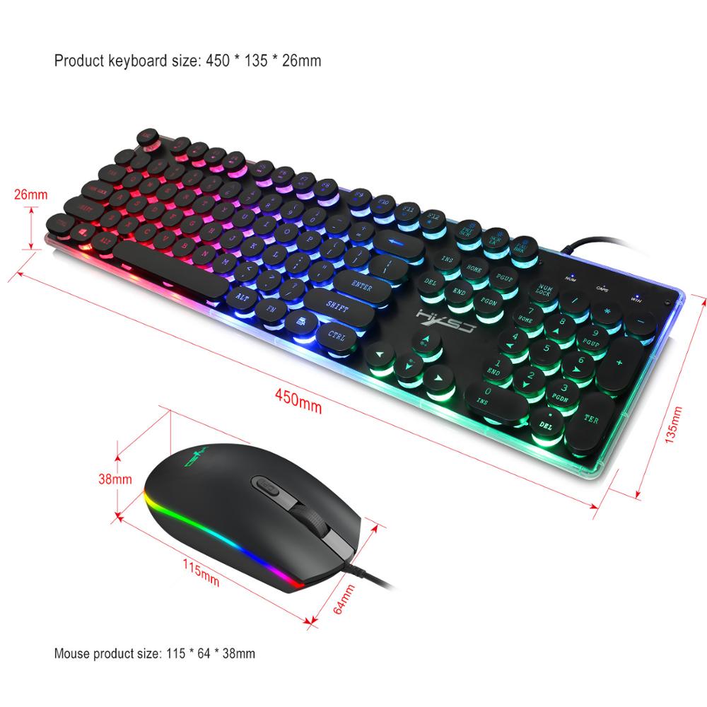 Ensemble Clavier Et Souris Sans Fil, Clavier À Touches Rondes Rétro Colorées 2.4G, Clavier