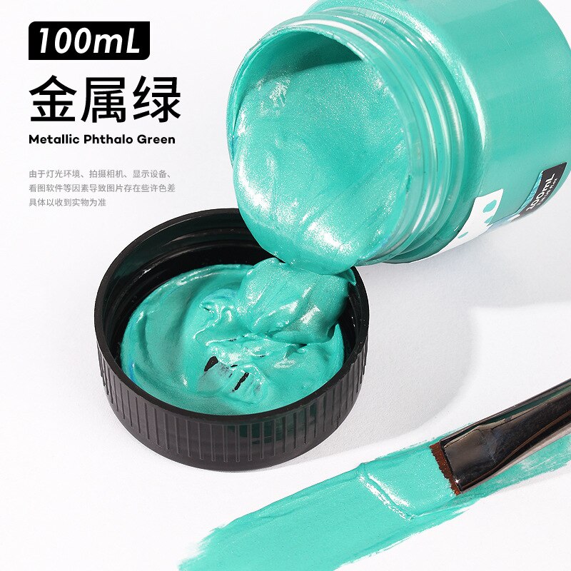 100ml Acrylic Paint Set Wall Painting Waterproof Paint DIY Fluorescent Metallic Color Art Supplies Beginner Hand Wall Paint: D