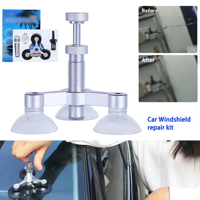Aluminum Alloy Car Windshield Glass Crack Chip Windscreen Repair DIY Tools Kit: Default Title