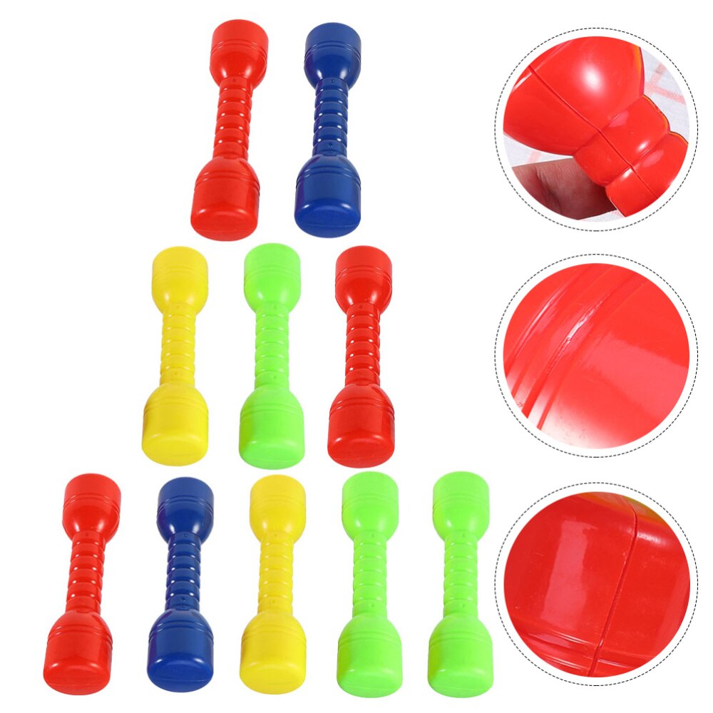 10pcs Dumbbells Exercise Ergonomic Plastic Fitness Barbells Small Dumbbells Hand Bars for Children