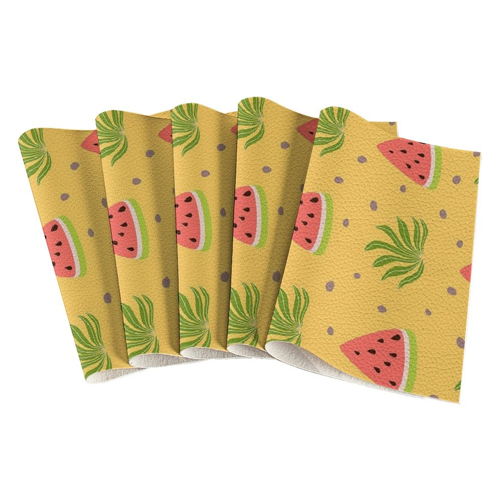 Good-Looking Fruit Printing Lychee Pattern Leather Fabric Hair Accessories Bow Knot Shoes Crafts 22X30cm: Lichee Pattern-9