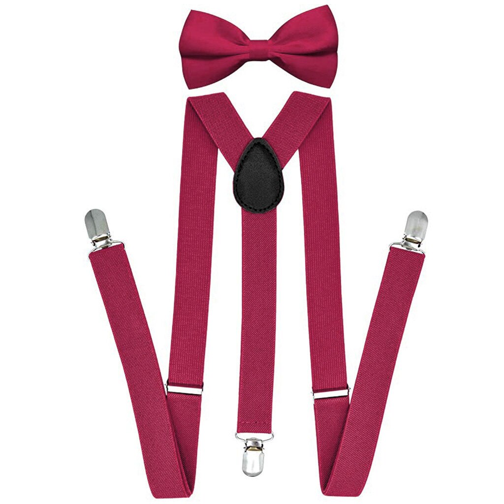 Heren Kinderen Bretels Bowtie Sets Kind Jongen Meisje Y-Back Braces Vrouwen Katoen Vlinder Riem Verstelbare Elastische Vlinderdas shirt Broek
