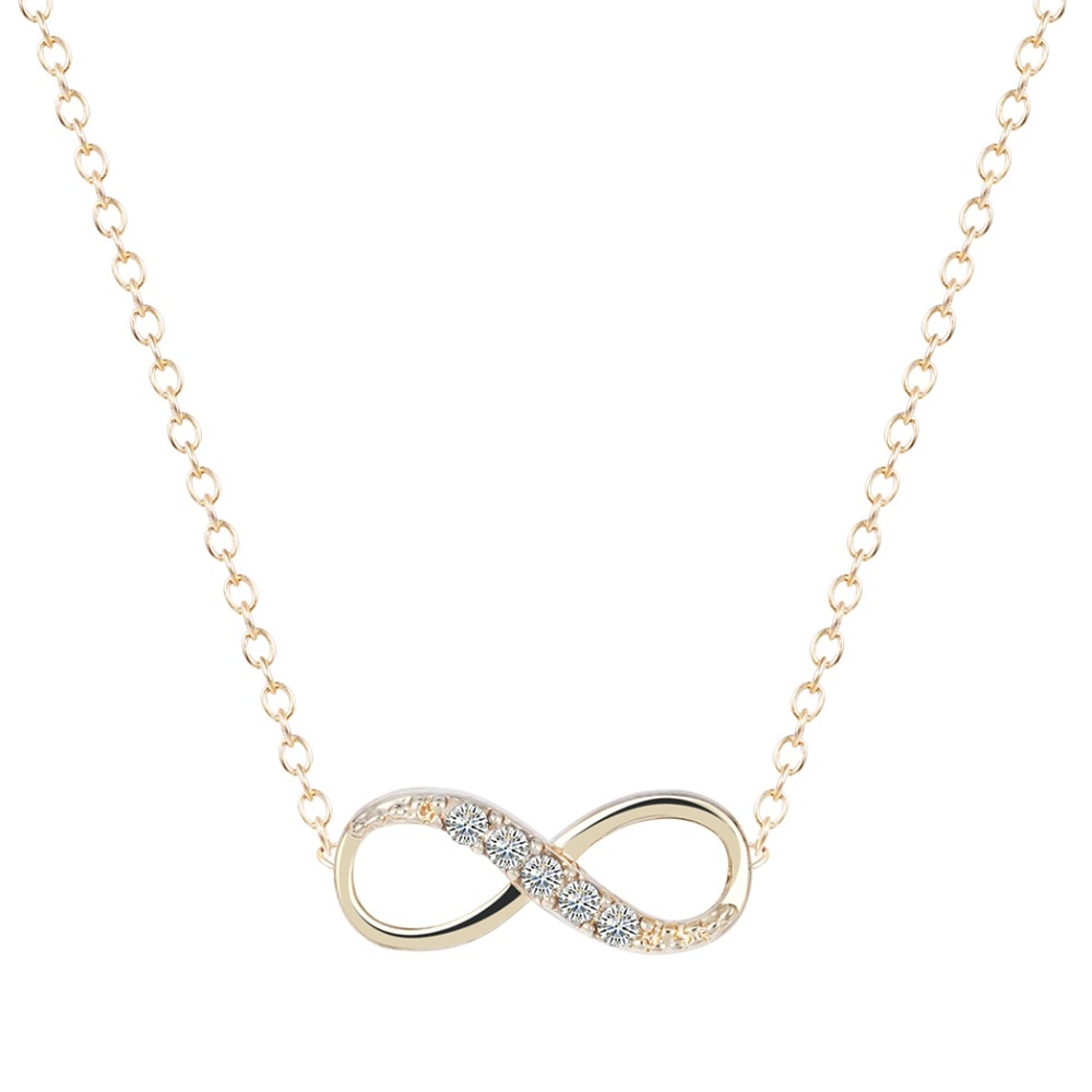 Chereda Gold Silver Plated Tiny Infinity Pendant Necklace Lovely Promise Symbol Charm for Women Best Necklaces