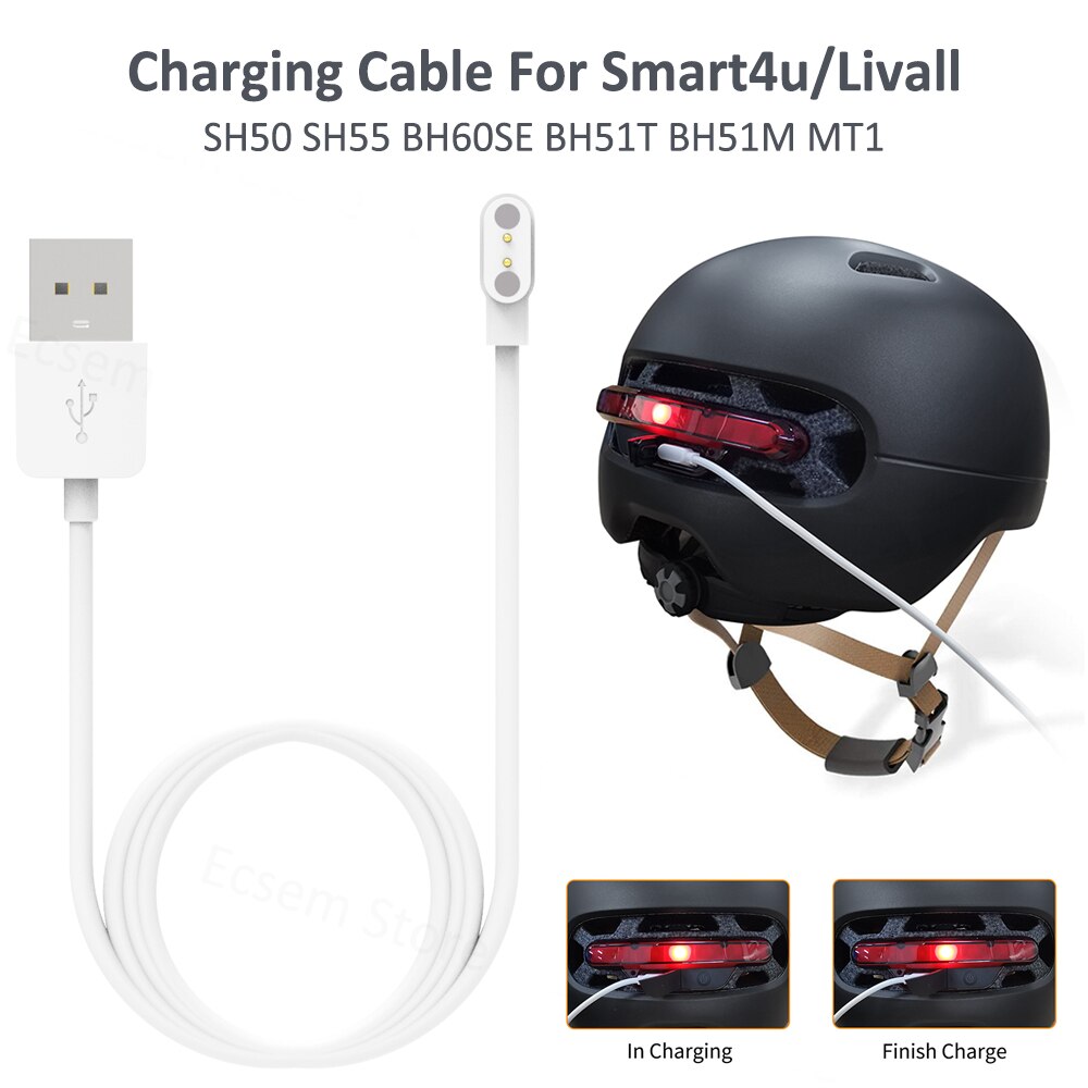 Cable de carga para Smart4u, SH50, SH55M, cargador magnético para LIVALL, BH51T, BH51M, BH50T, BH50M, BH60SE, casco de ciclismo inteligente