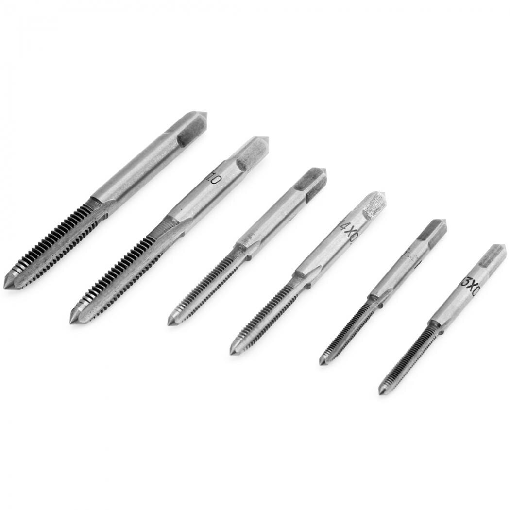 12Pcs Hand Screw Tap Draad Metric Pluggen Kranen Set M3 M4 M6 M8 M10 M12 Draad Hulpmiddel Metric Plug tap Set Rechte Fluit Boor Set
