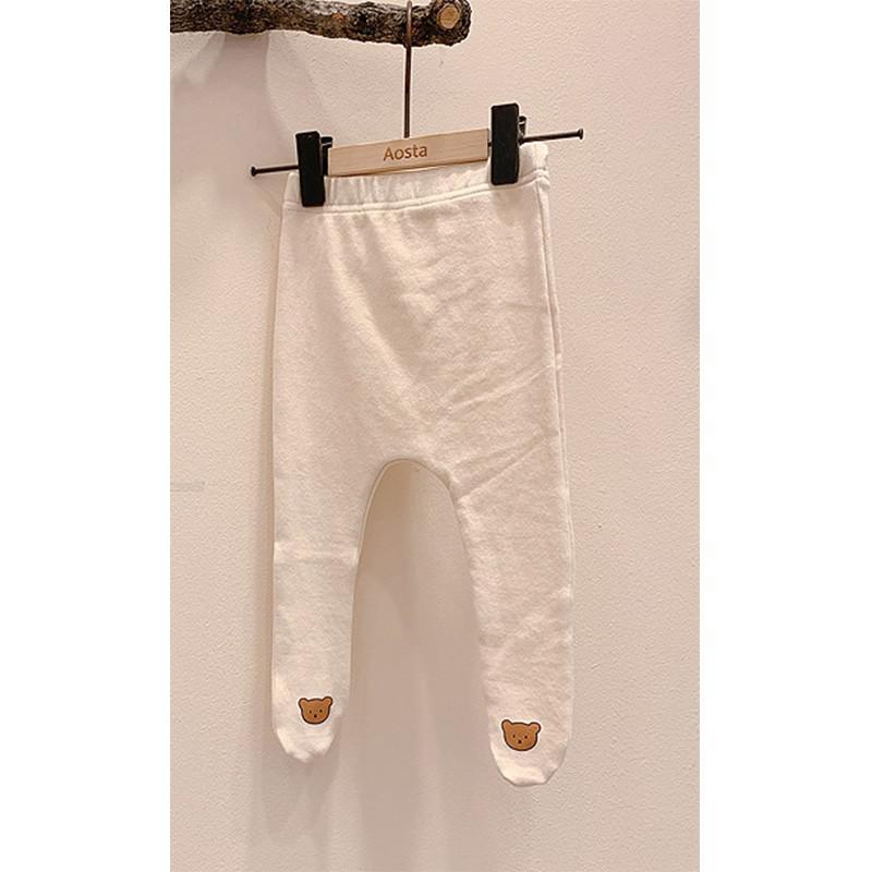 Herfst Pasgeboren Baby Jongens Meisjes Kleding Baby Beer Print Panty Katoen Leggings Leuke Mooie Baby Kleding: 7761white / 6m