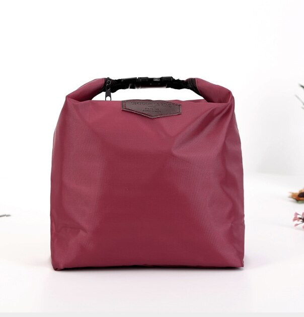 Moda portátil saco de almoço isolado térmico refrigerador lancheira saco de armazenamento senhora transportar pacote de isolamento de alimentos picinic 882800: wine red