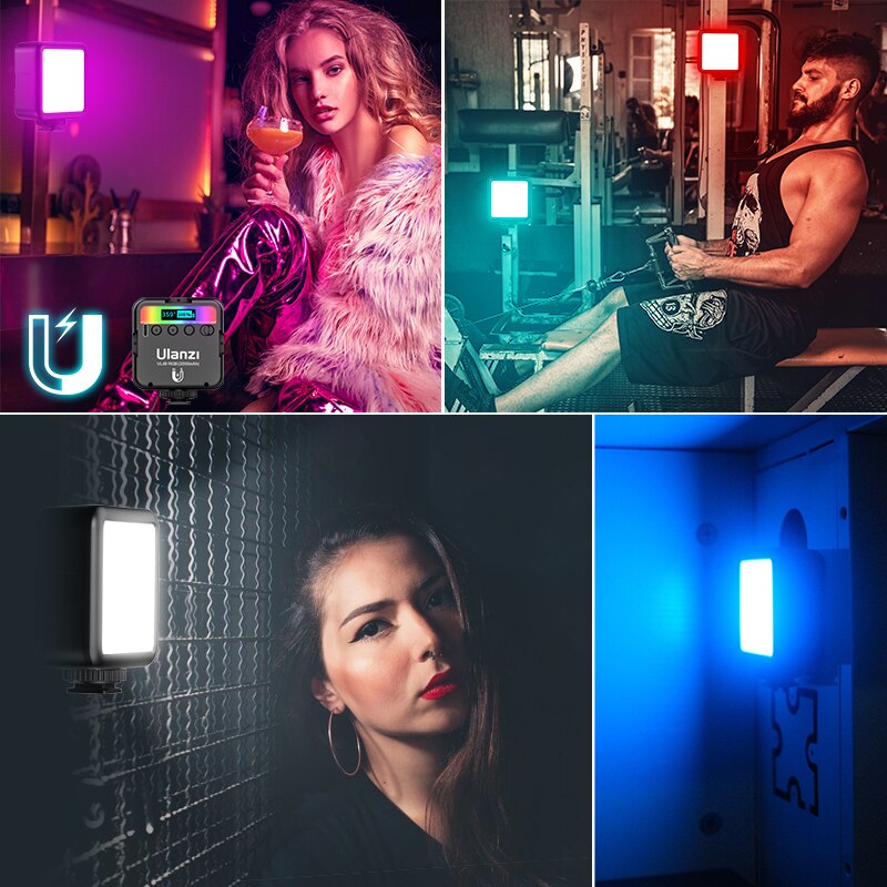 Ulanzi  vl49 himmennettävä rgb led videovalo lamppu päivitetty versio monivärinen puhelin kamera led lamppu valokuvaus studio valaistus vlogi