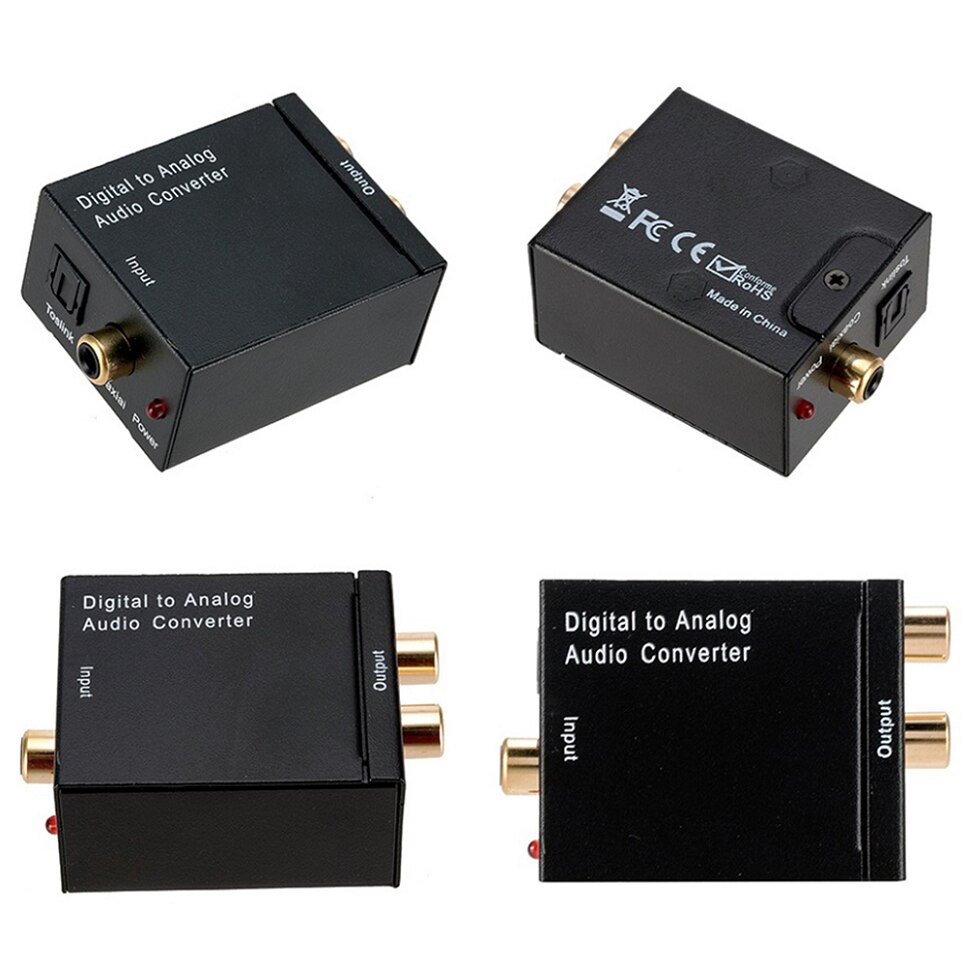 Rca-r/l-ausgang digital-analog-audio-adapter dac-verstärkerbox für koaxiales optisches spdif-signal zu analogem audio-wandler
