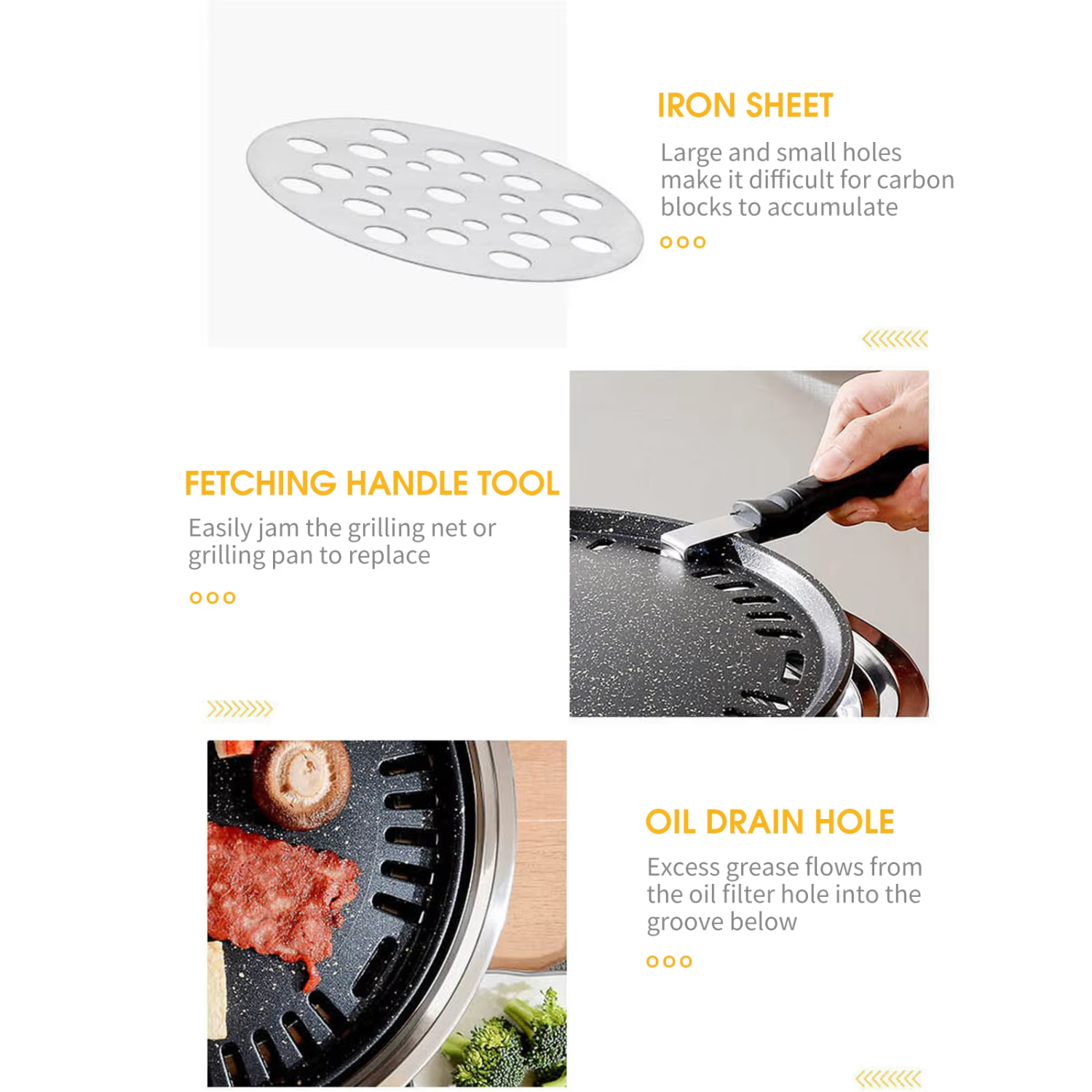 13 -zoll-koreanischer bbq-grill, multifunktionaler holzkohlegrill, runder campinggrill, tischgrill, smokergrill, grillnetz