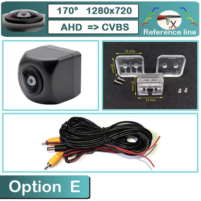 Fisheye Universal 720P AHD Car Vehicle Rear View Reverse Camera For Porsche Cayenne For Toyota Probox Succeed Chaser Verossa: E-AHD720P-170deg