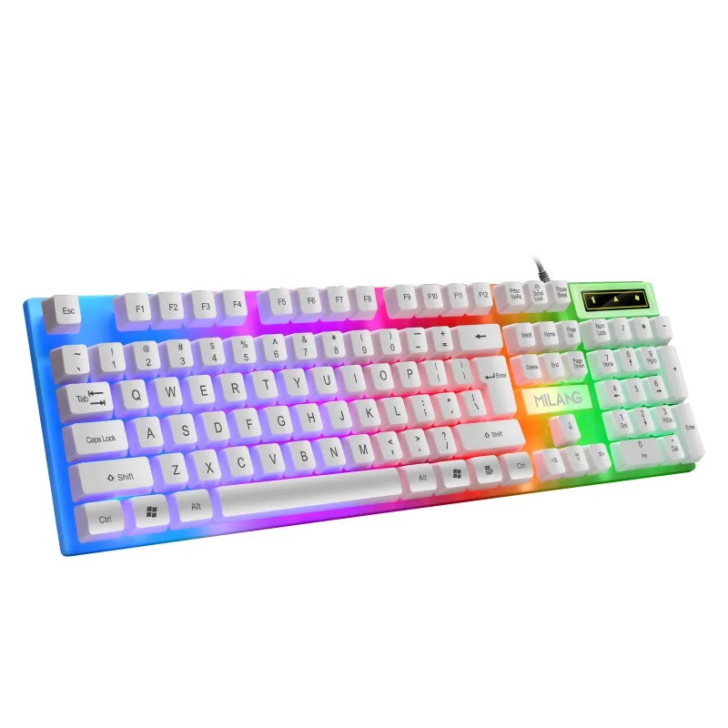 Bedraad Mechanisch Toetsenbord 104 Toetsen Zwevende Knop Regenboog Backlight Gaming Toetsenbord Kantoor Voor Laptop Pc Accessoires