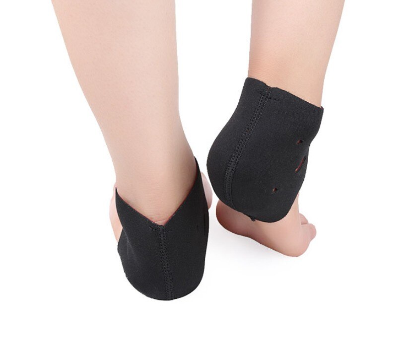 2 stykker strømper hælbeskytter beskyttende ærme hælspore til lindring af plantar fasciitis hælsmerter reducerer trykket på hælen