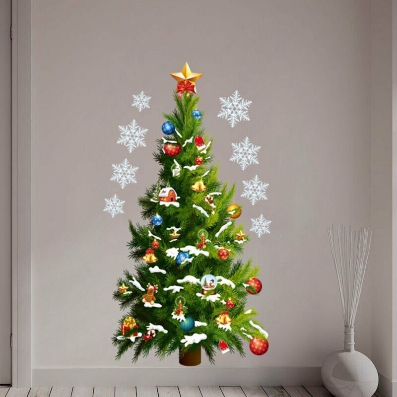 Christmas Tree Removable Art Decal Mural Xmas Window Shop Decor Wall Sticker