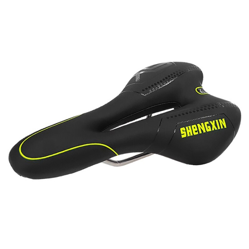 SHENGXIN Mountain Bike Saddle Seat Middle Waterproof Hollow Breathable Road MTB Bicycle Seat Cushion Bicycle Accessories: Green