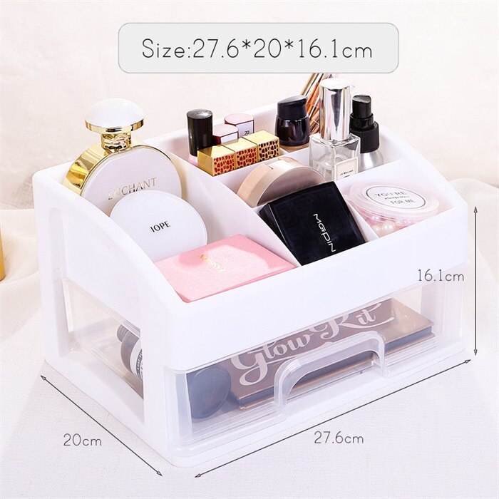 Organizador de maquillaje cajones caja de almacenamiento de cosméticos de plástico recipiente para joyas estuche de maquillaje organizador de cepillos de maquillaje H1187: 1