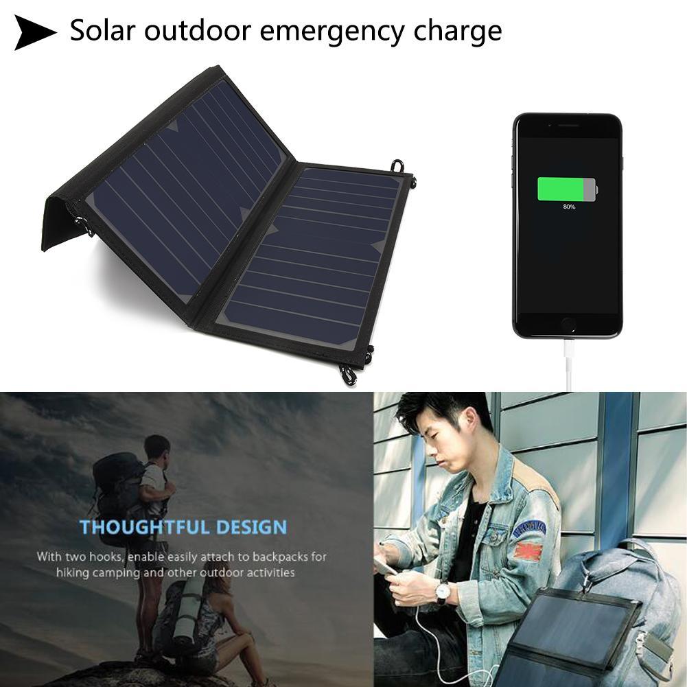 Outdoor Solar Panel Folding Portable Power Charger USB Phone Charger 14W
