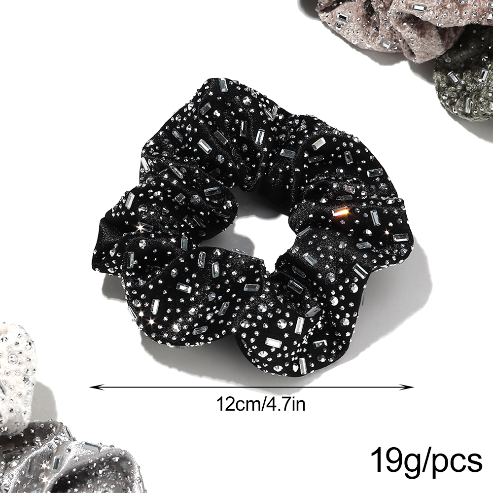 Luksusowe, szerokie opaski do włosów z kryształkami dla kobiet, błyszczące, elastyczne, duże, sznurkowe akcesoria do włosów dla kobiet