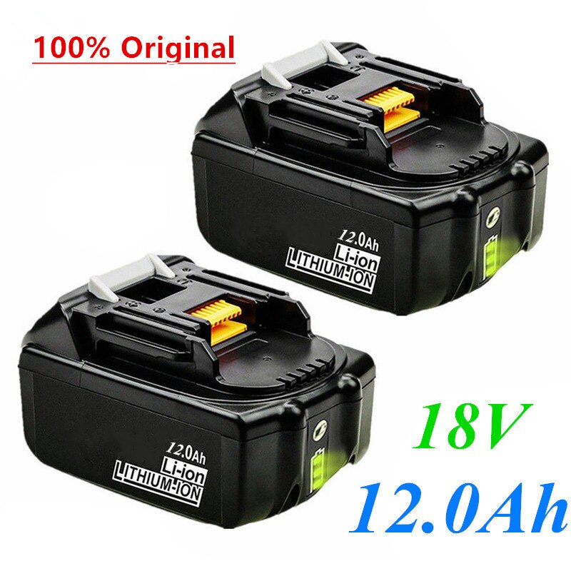 2 st original för makita 18v 12000 mah uppladdningsbart elverktygsbatteri med ledt li-jonbyte lxt  bl1860b bl1860 bl1850