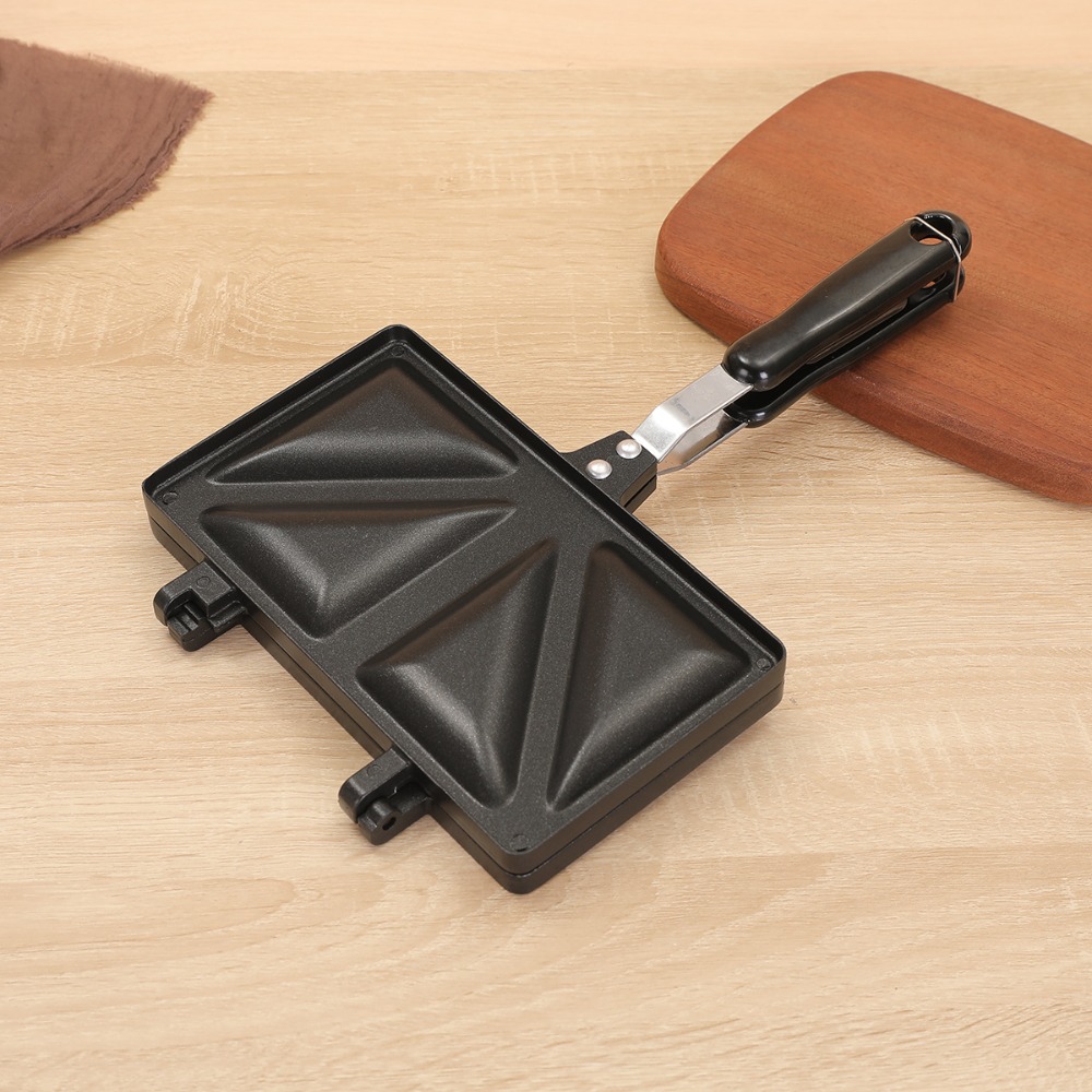 Double-Sided Breakfast Sandwich Baking Pan Aluminium Alloy Detachable Toast Frying Pan Heat-resistant Sandwich Maker Waffle
