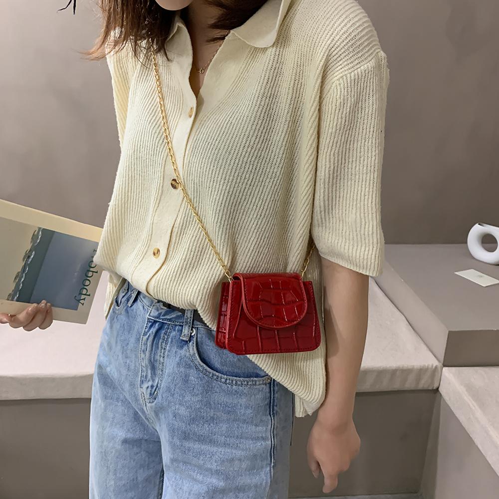 Mini PU Leder Umhängetaschen Für Frauen Stein aufbringen Platz Bote Schulter Tasche Damen Telefon Geldbörsen und Handtaschen