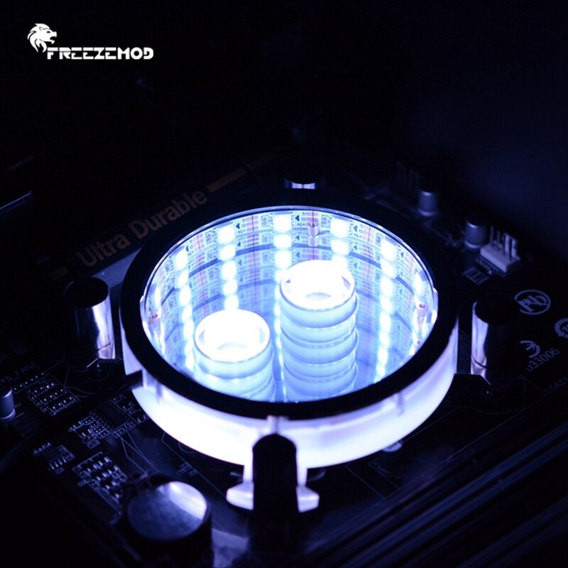 FREEZEMOD PR-XPM ordinateur PC refroidissement par eau CPU bloc pour 1151 115X 1366 5V RBW télécommande 3 broches RGB lumière ventilateurs Co