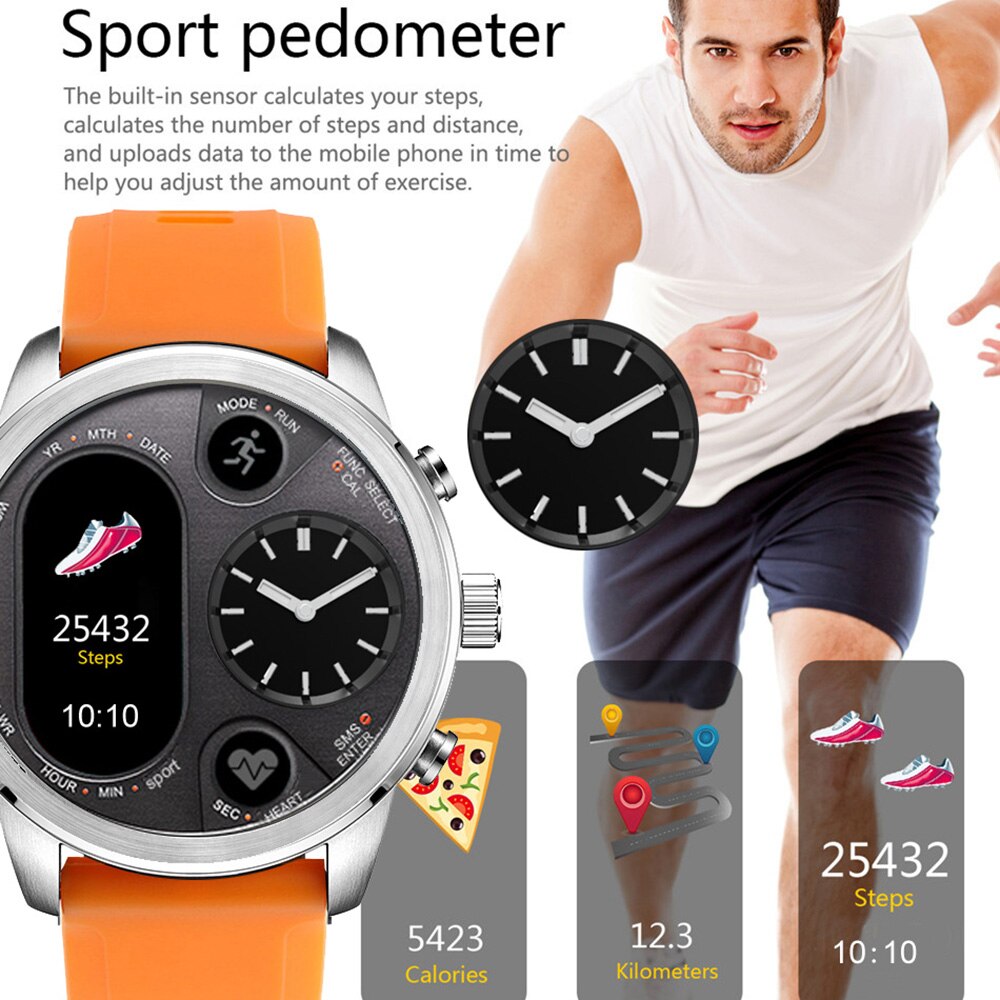 Maxinrytec T3Pro Smartwatch - Dual Time Sport Activity Tracker - IP68 Waterproof - For Men