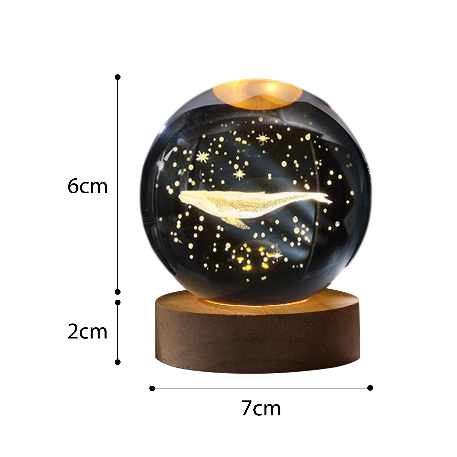 LED Kristall kugel Nachtlicht USB Aufladen 3D gravierte Mond Planet Galaxie Astronaut glühenden Kristall kugel Tisch lampe Geburtstags: Armee Grün