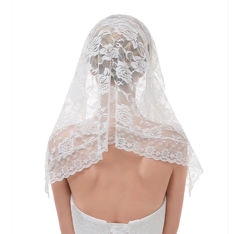 Velo de encaje negro para iglesia, Mantilla de cobertura de cabeza de masa Latina católica, Vela, Mantilla Negra, gasa, Dentelle, Vela Negra