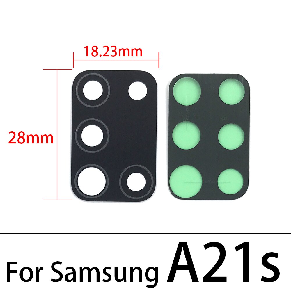 10 sztuk powrót szkło obiektywu aparatu z Ahesive dla Samsung A51 A21S A30S A50S A70S A31 A41 A71 M21 M31 S20 Plus Ultra fe uwaga 10Lite: A21S