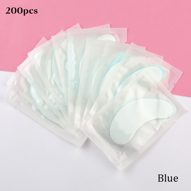 200Pairs Wimper Extension Papier Patches Hydrogel Gel Pads Pluizende Geënt Valse Wimpers Benodigdheden Make Gereedschap: Blue