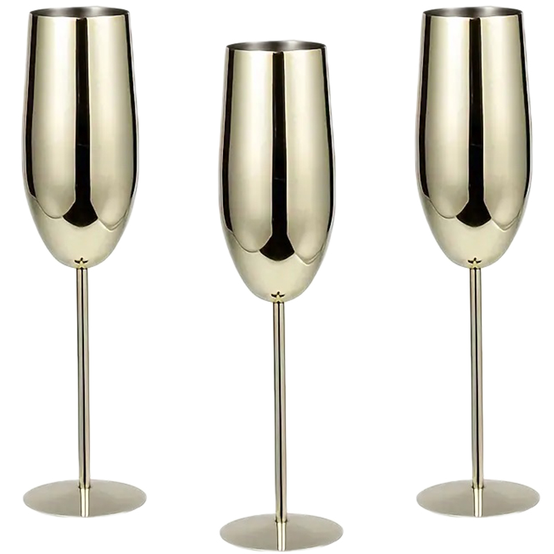 Verre à vin en acier inoxydable, verre à champagne, verre à whisky, gobelet en métal , verre à vin rouge, type tonneau, degré de chute, 3 pièces: Chocolat