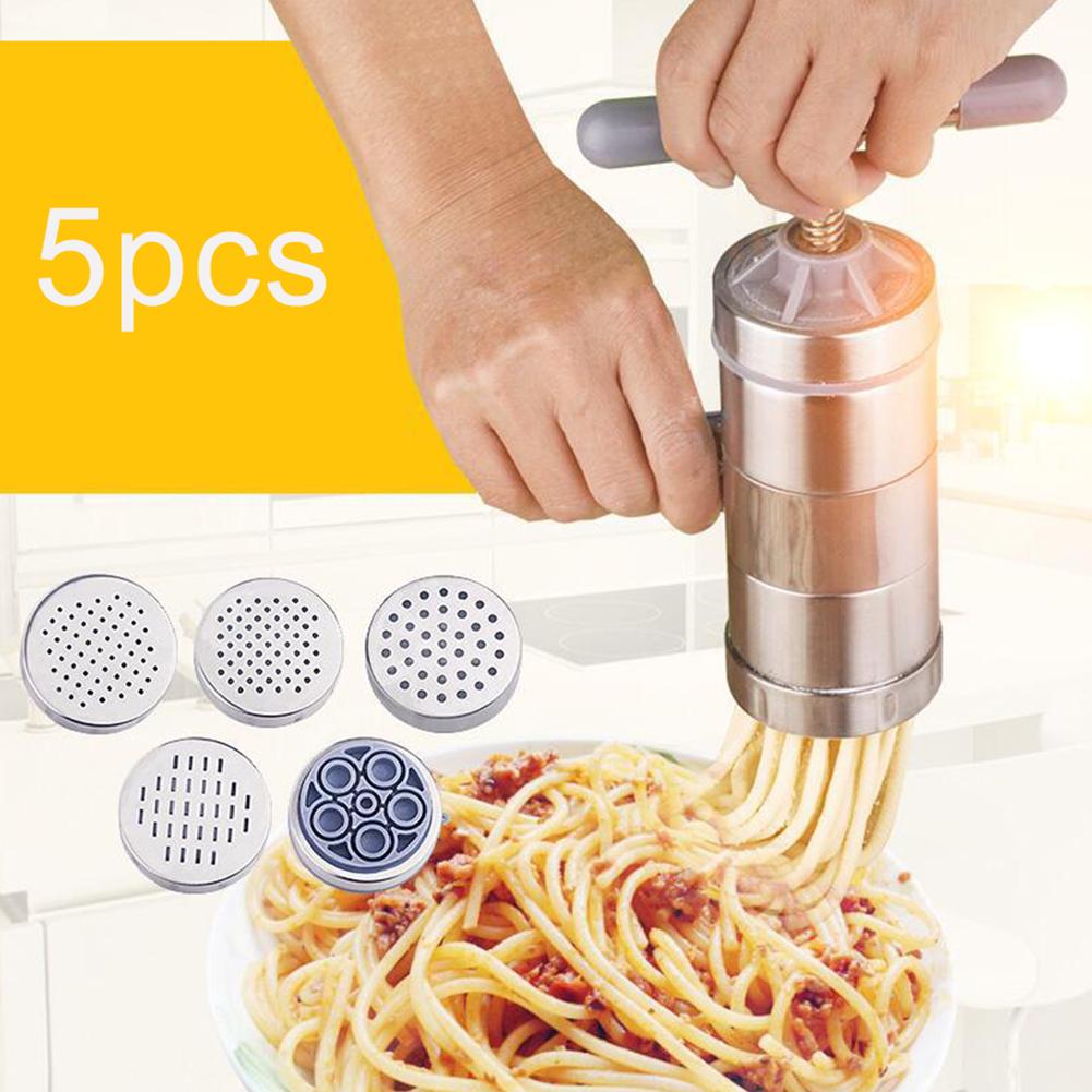 Hjemme rustfrit stål manuel presse pasta maskine nudel maker skærer frugt juicer spaghetti måler køkken gadgets