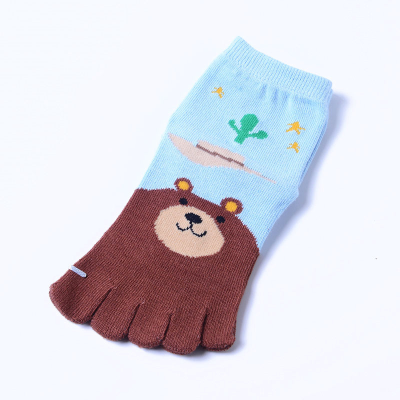 Calzini a cinque dita per bambini in cotone calzini con stampa animalier calzini per ragazzi da cartone animato roba economica per bambini calzino da dito sano 3-12T: C / 7 to 12 years