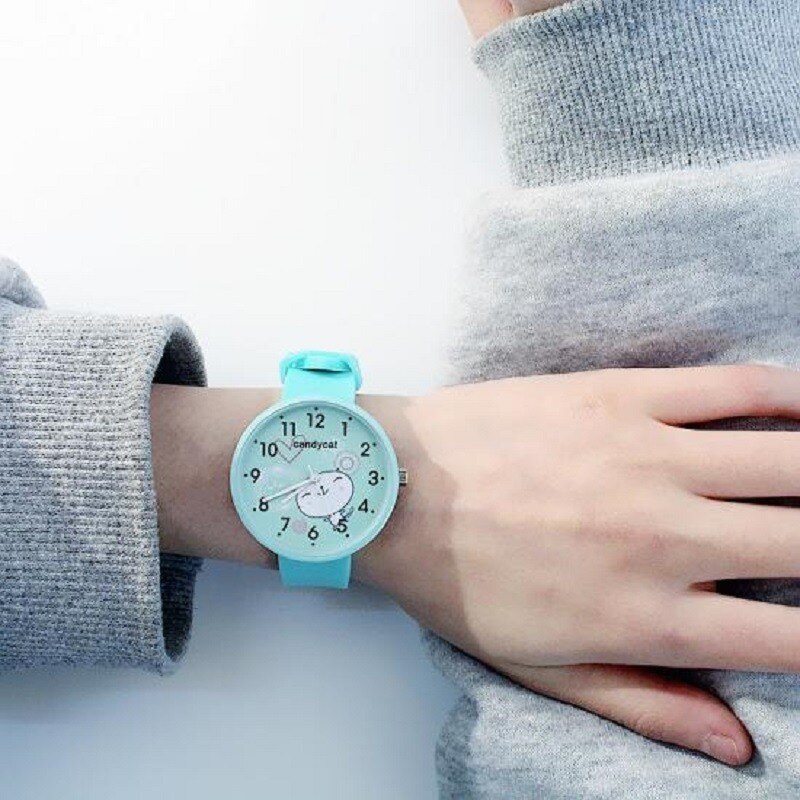 style watch women watches pink student watch simple candy silicone strap relogio feminino