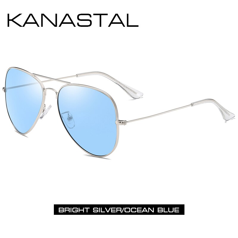 Luftfahrt Sonnenbrille Männer Frauen Nacht Vision Weibliche Polarisierte Sonne Gläser Für Fahren Pilot Twin Strahl Anti-Glare Brillen UV400: Blue / With Package