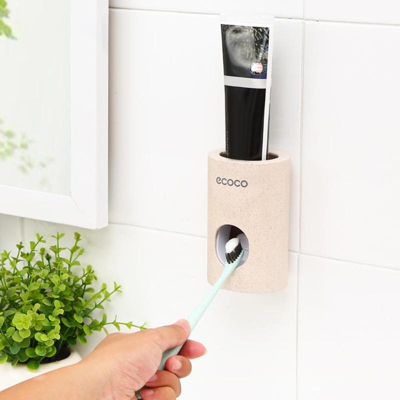 distributore automatico di dentifricio portaspazzolino antipolvere supporto da parete impostato di accessori per il bagno spremi-dentifricio dentifricio