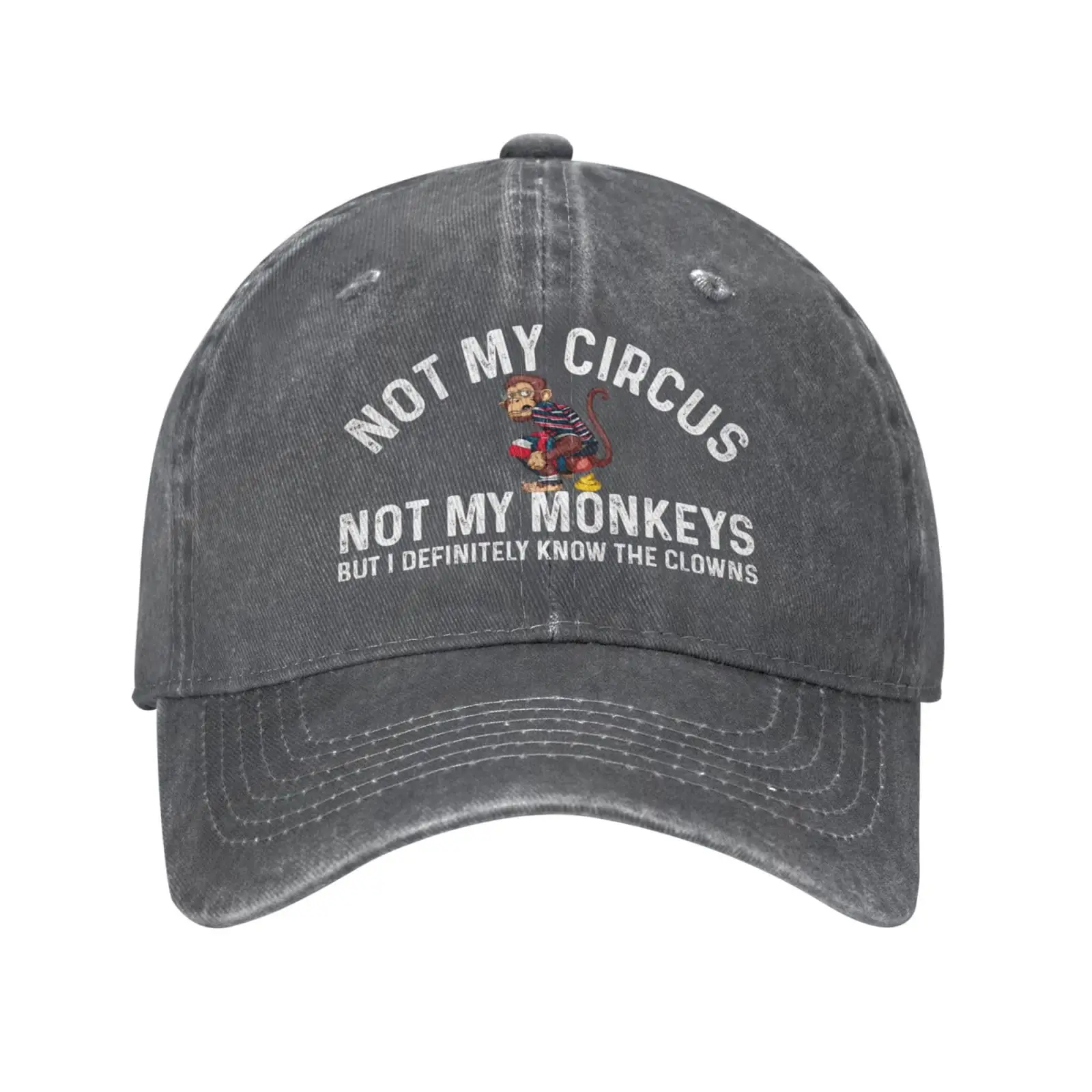 Chapeau drôle, pas mon cirque, pas mes singes mais je connaître définitivement les Clowns, casquette pour femmes, casquettes de papa, chapeaux Vintage: vert militaire