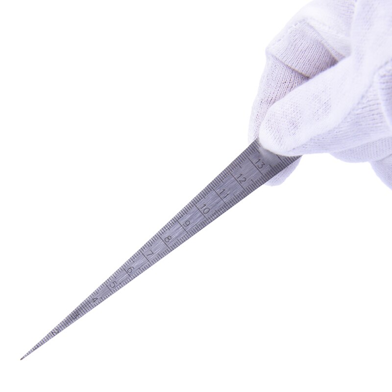 Stainless Steel Taper Gauge Feeler Gap Hole Measuring Tool Double Side Wedge Feeler Hole Gap Taper Aperture Scale 1-15mm