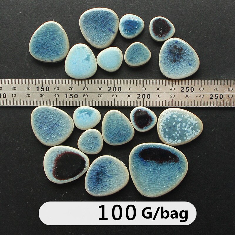 100g mozaika ceramiczna fragmenty niebieskie i białe kawałki porcelany rzemiosło materiały kolaż małe płytki DIY kreatywna artystyczna dekoracja: Blue mixed color