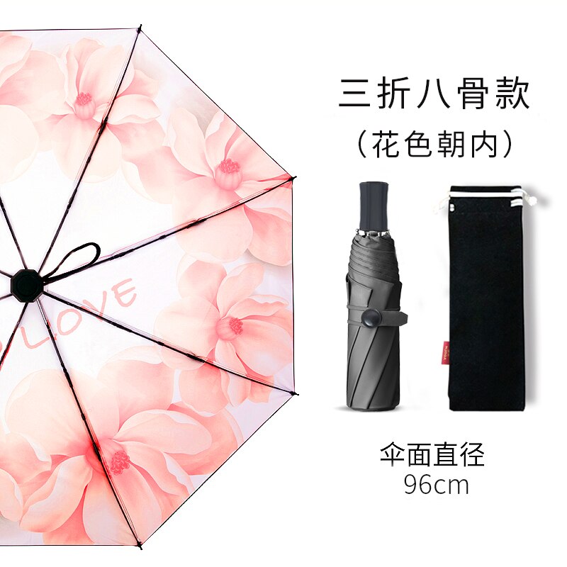 Cute Small Umbrella Rain Women Cute Windproof Folding Men Umbrella Uv Protection Paraguas Plegable Kids Umbrellas Sakura EA60YS: Style 4